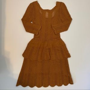 Anthropologie Dark Gold Knitted Dress